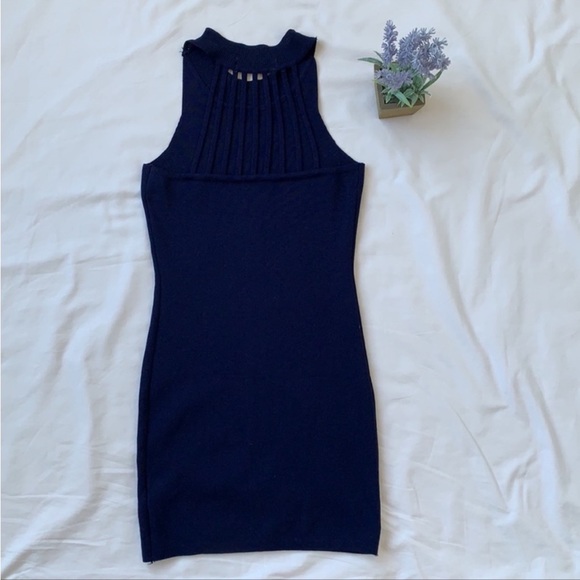 NWOT, Miira mew mini bodycon dress, size S, navy blue - Picture 2 of 8